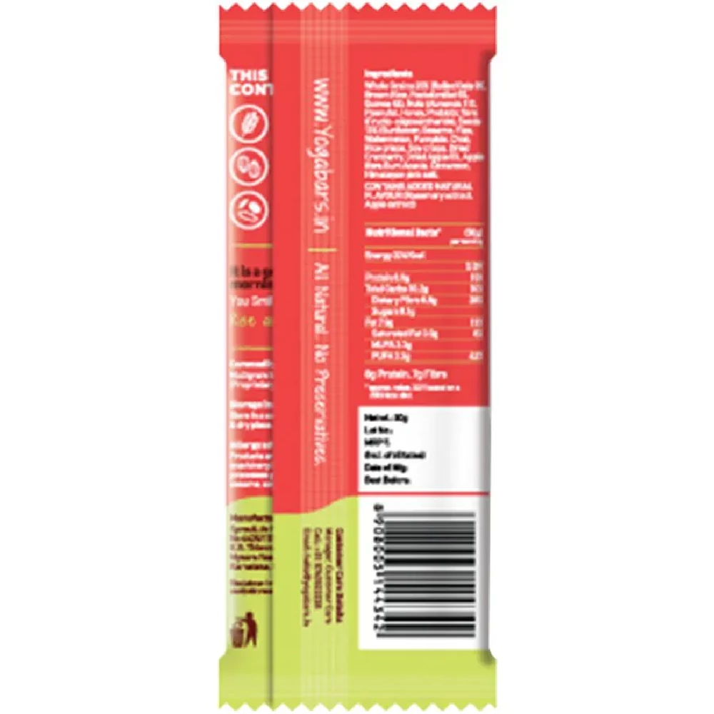 Yoga Bar Breakfast Protein Bar - Apple Cinnamon, Healthy Snack, Rich In Protein & Fibre, 50 g-2.webp